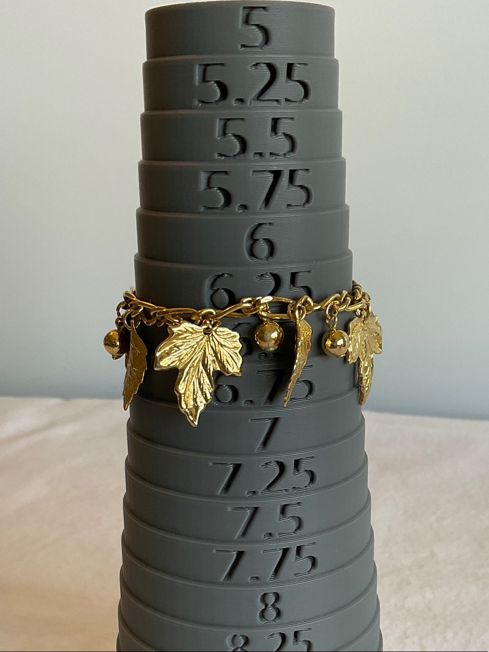 Korea Gold Leaf Bell Charm Bracelet